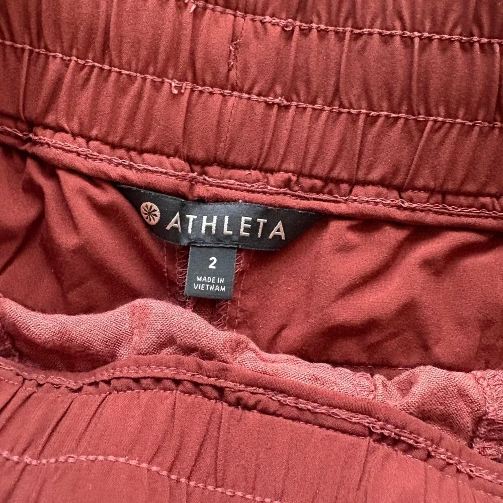 Athleta Linen Blend Drawstring Waist‎ Shorts Red Size 2 - Picture 5 of 5